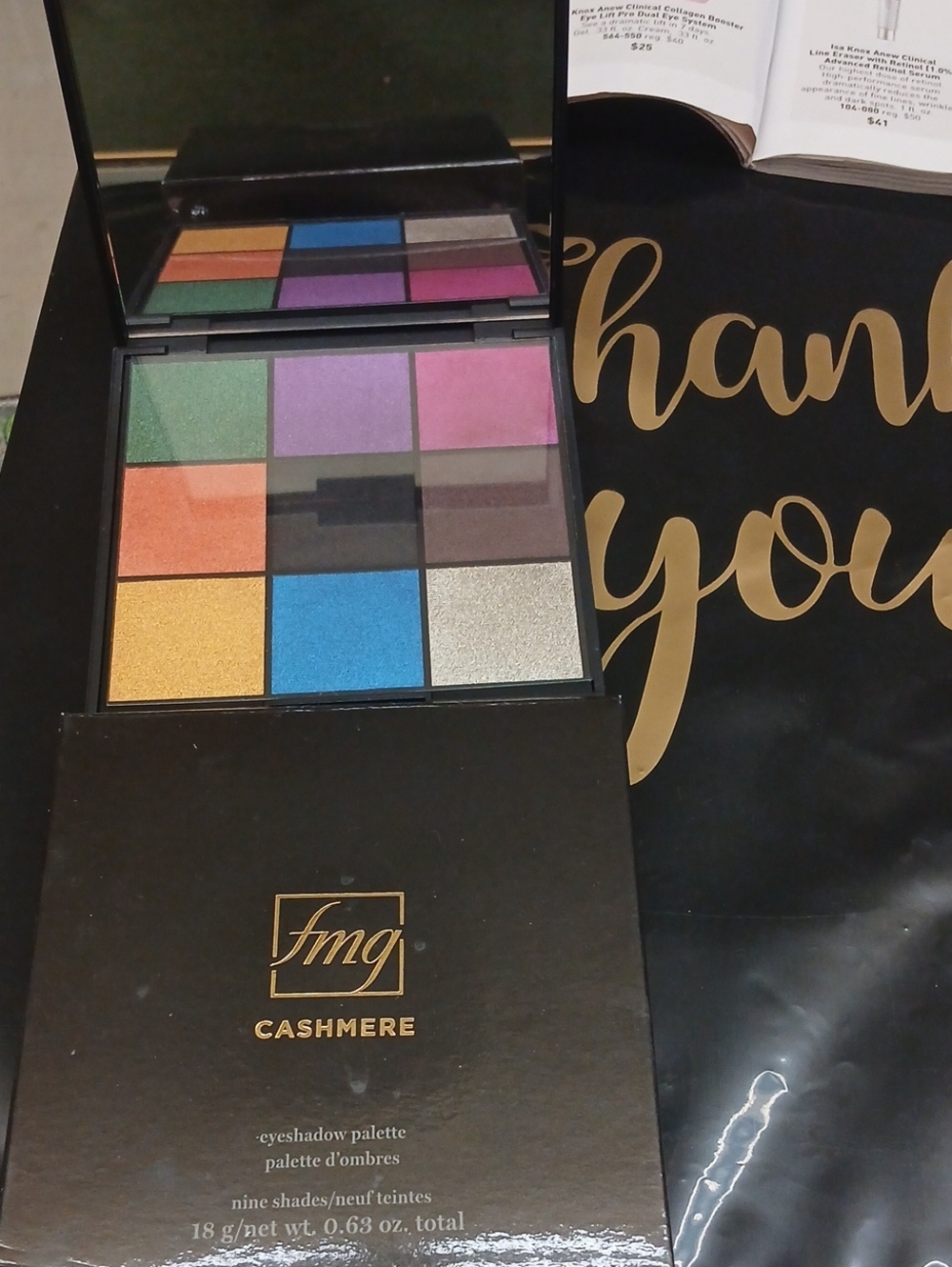 Cashmere Multicolor Eyeshadow Palette - Vibrant Pink, Blue, Green & Gold